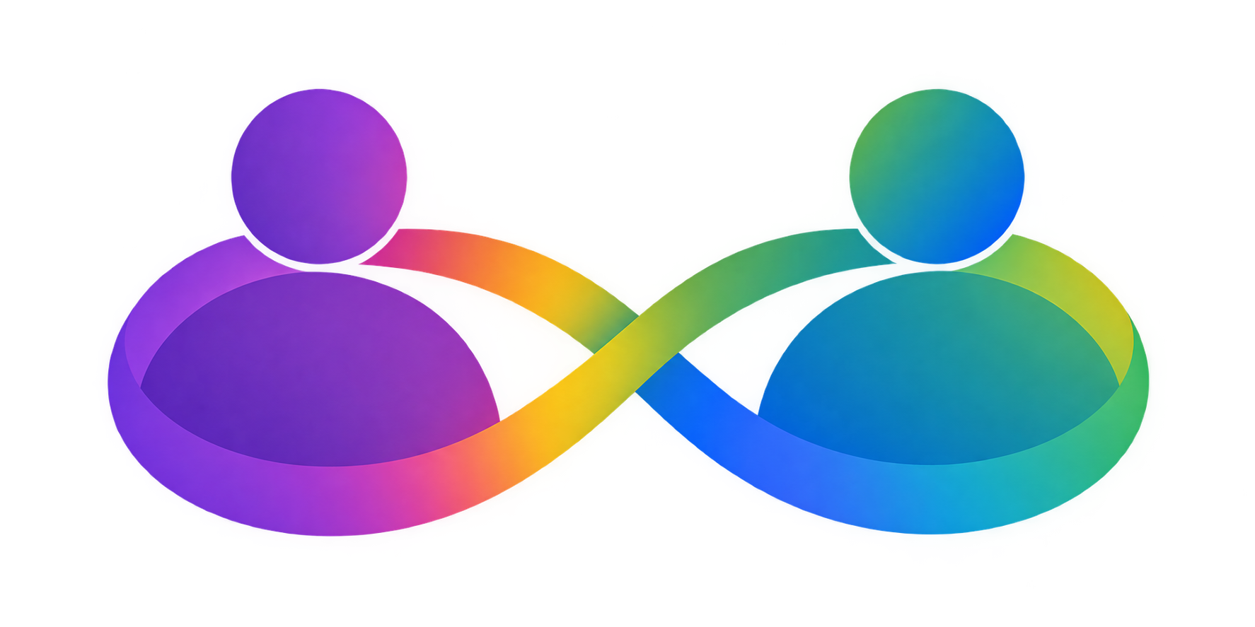Illustration of two hands shaking, one hand in the EQ spectrum colors and the other in a natural skin tone